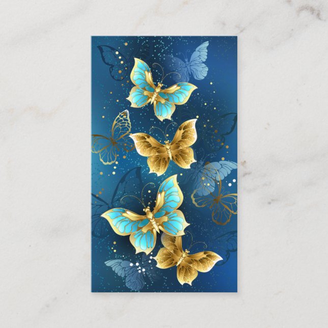 Golden butterflies place card (Front)