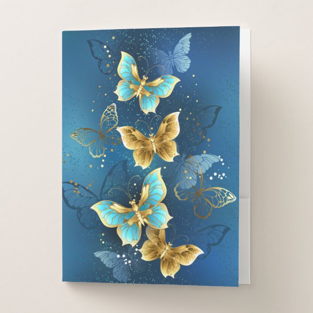 Golden butterflies pocket folder (Front)