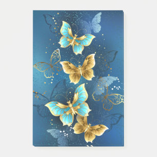 Golden butterflies post-it notes