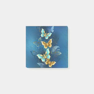 Golden butterflies post-it notes