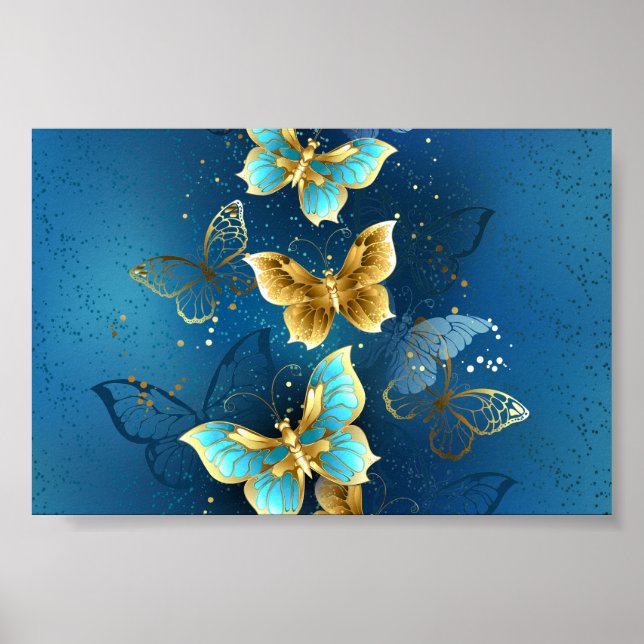 Golden butterflies poster (Front)