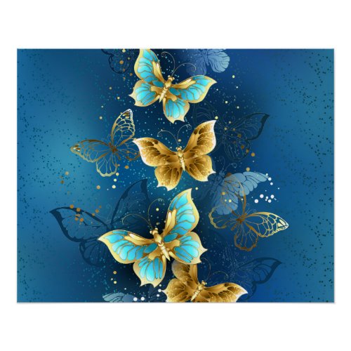 Golden butterflies poster