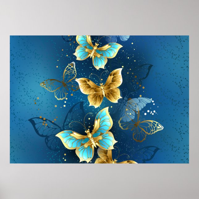 Golden butterflies poster (Front)