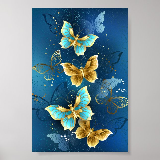 Golden butterflies poster (Front)