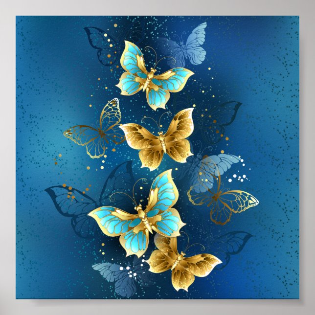 Golden butterflies poster (Front)