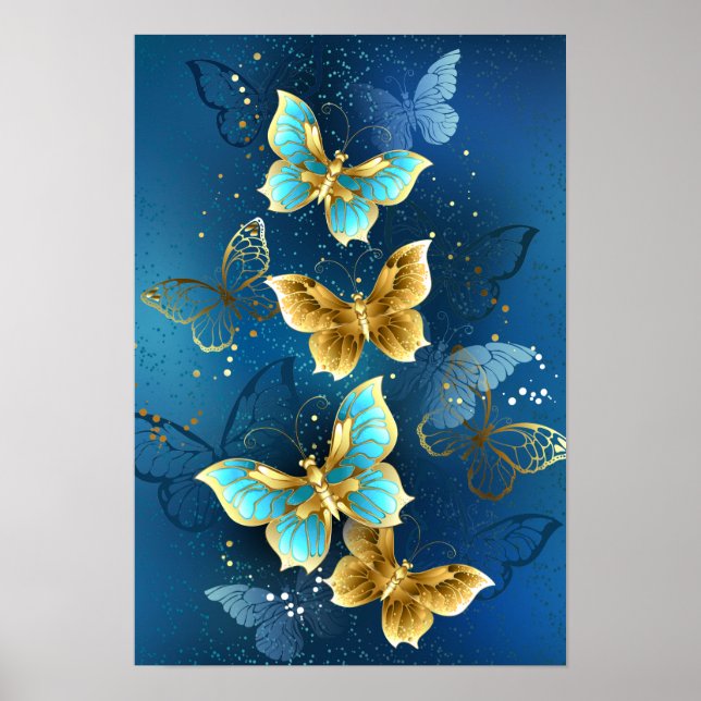Golden butterflies poster (Front)
