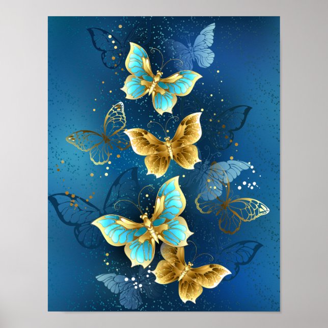 Golden butterflies poster (Front)