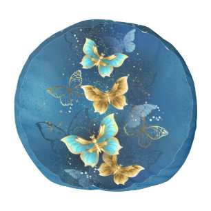 Golden butterflies pouf