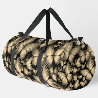 Golden Butterflies Print Duffle Bag