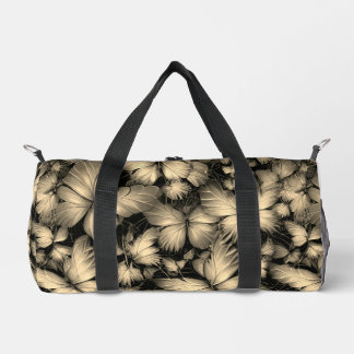 Golden Butterflies Print Duffle Bag