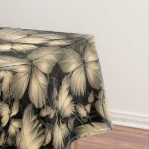 Golden Butterflies Print Tablecloth