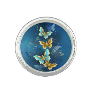 Golden butterflies ring