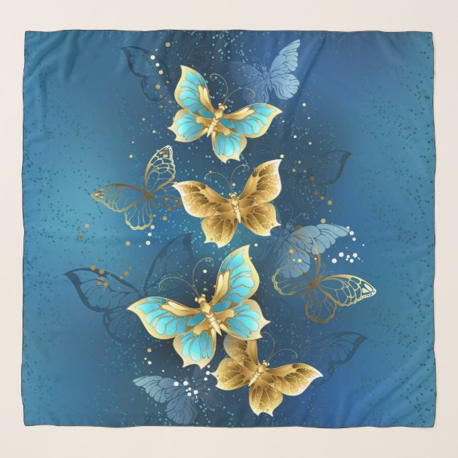 Golden butterflies scarf (Front)