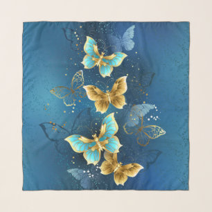 Golden butterflies scarf
