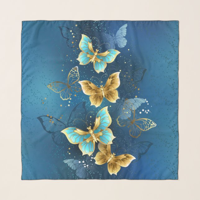 Golden butterflies scarf (Front)