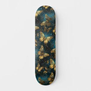 Golden Butterflies Skateboard