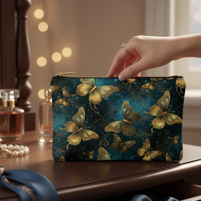 Golden Butterflies Small Accessory Pouch (Creator Uploaded)