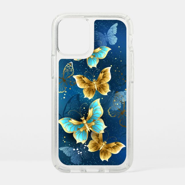 Golden butterflies speck iPhone 12 mini case (Front)