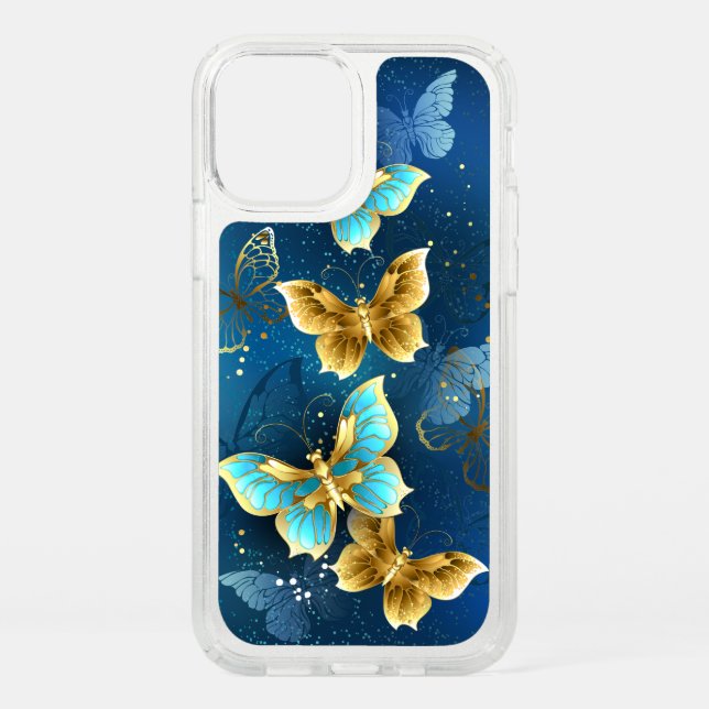 Golden butterflies speck iPhone 12 pro case (Front)