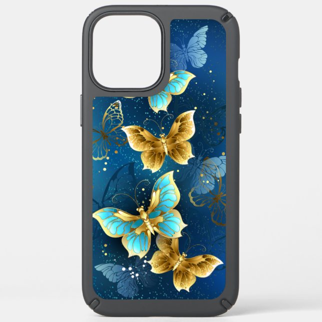 Golden butterflies speck iPhone 12 pro max case (Front)