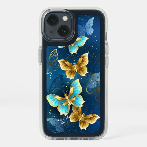 Golden butterflies speck iPhone 13 case