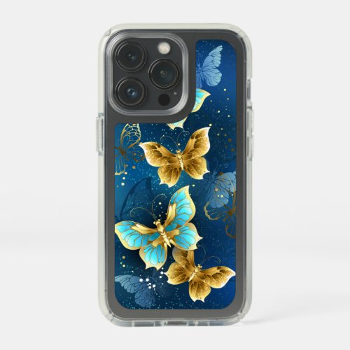 Golden butterflies speck iPhone 13 pro case