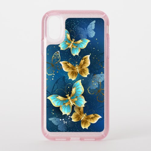 Golden butterflies speck iPhone XR case