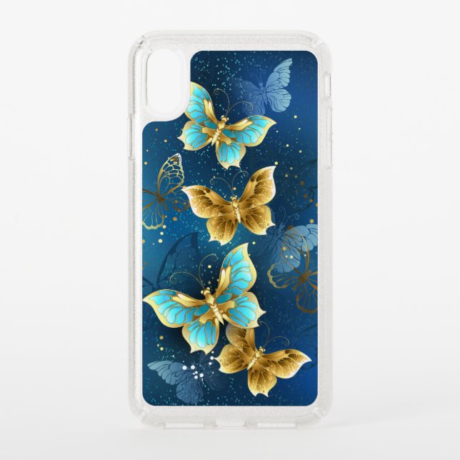 Golden butterflies speck iPhone XS max case (Front)