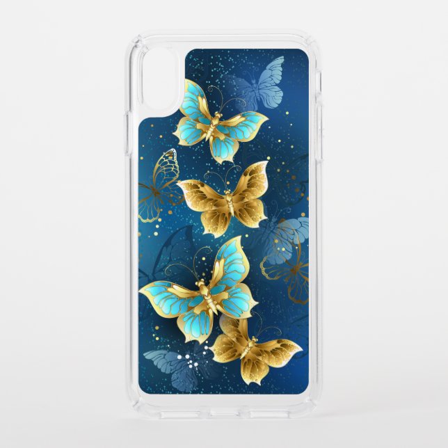 Golden butterflies speck iPhone XS max case (Front)