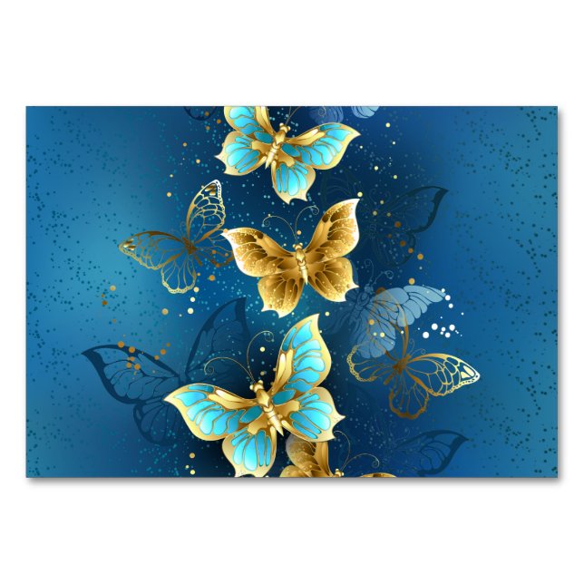 Golden butterflies table number (Front)