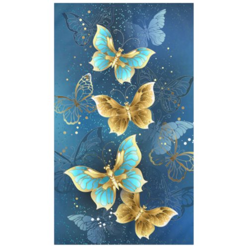 Golden butterflies tablecloth