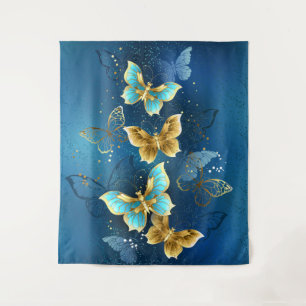 Golden butterflies tapestry