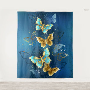 Golden butterflies tapestry