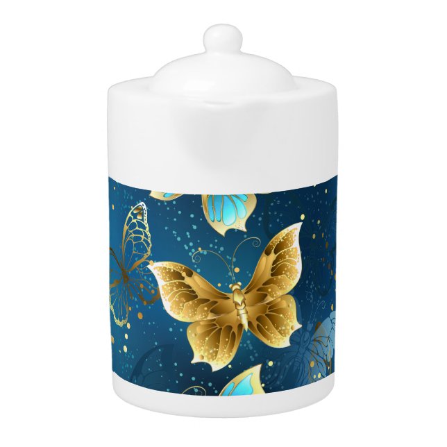 Golden butterflies teapot (Front)