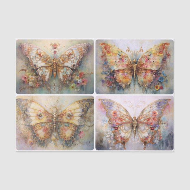 Golden Butterflies  Tissue Paper (Front)