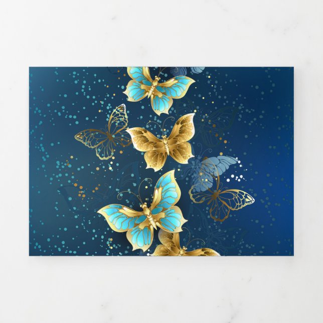 Golden butterflies Tri-Fold announcement (Cover)
