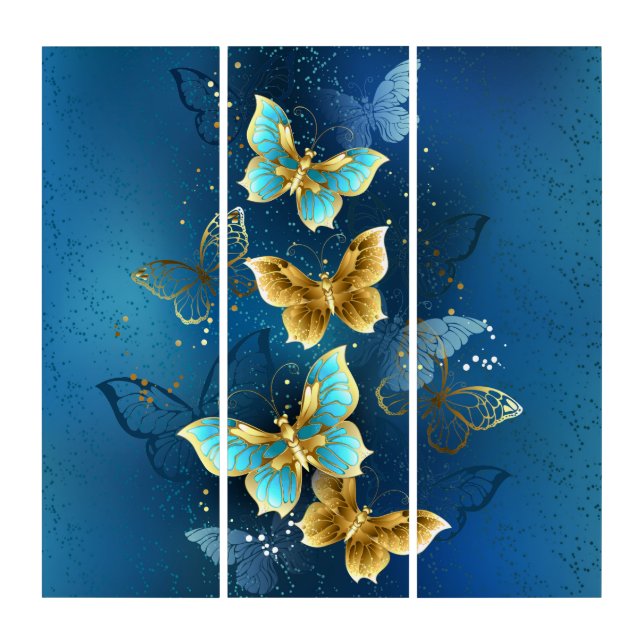 Golden butterflies triptych (Front)