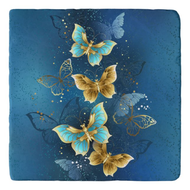 Golden butterflies trivet (Front)