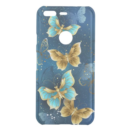 Golden butterflies uncommon google pixel case (Back)