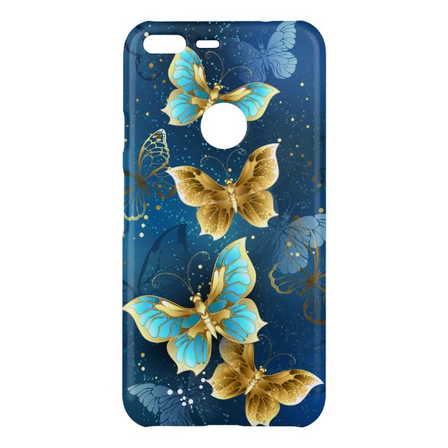 Golden butterflies uncommon google pixel XL case (Back)