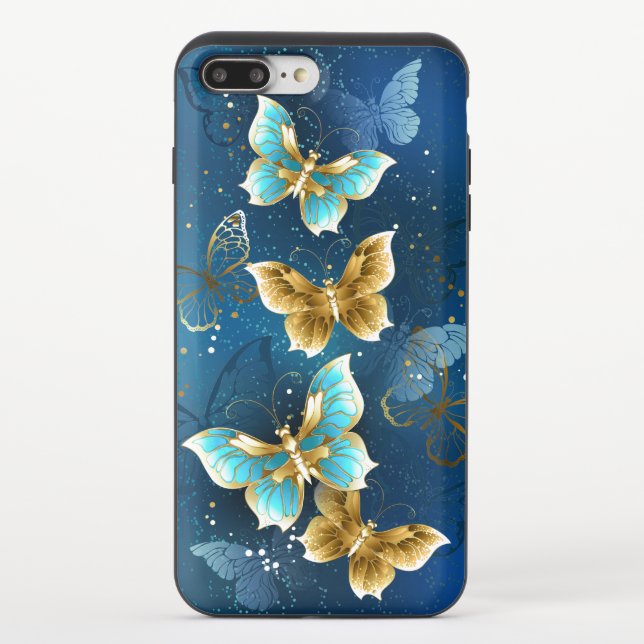 Golden butterflies uncommon iPhone case (Back)