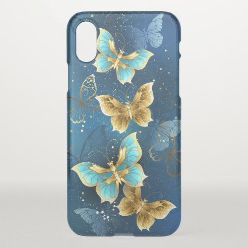 Golden butterflies iPhone XS case