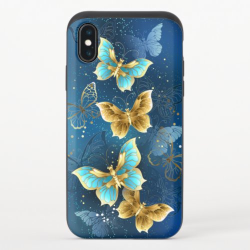 Golden butterflies iPhone x slider case