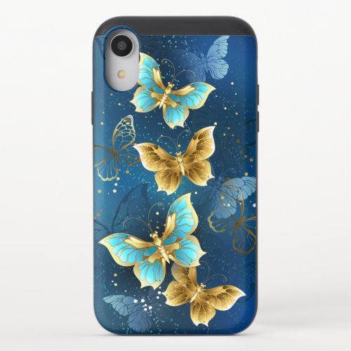 Golden butterflies iPhone XR slider case