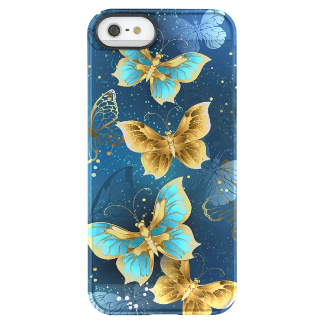 Golden butterflies uncommon iPhone case (Back)