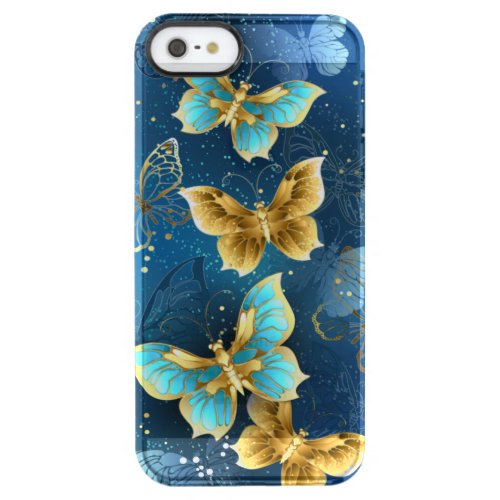 Golden butterflies clear iPhone SE55s case