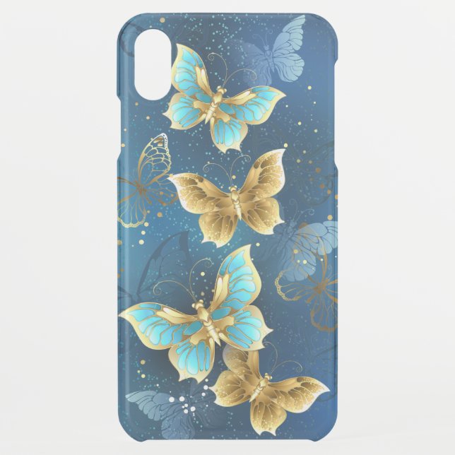 Golden butterflies uncommon iPhone case (Back)
