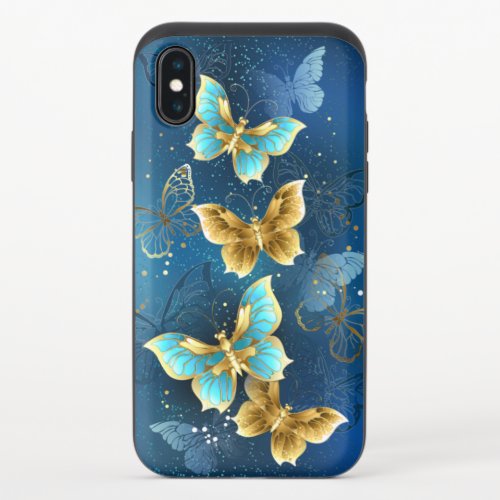 Golden butterflies iPhone XS slider case
