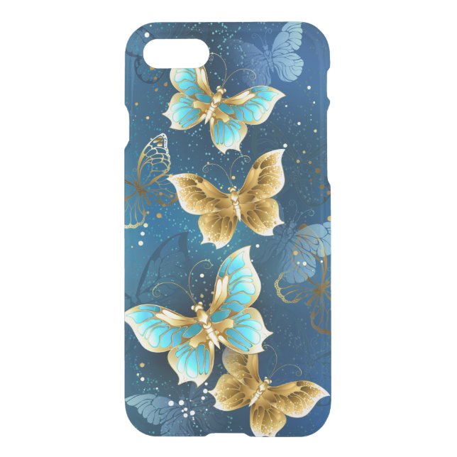 Golden butterflies uncommon iPhone case (Back)