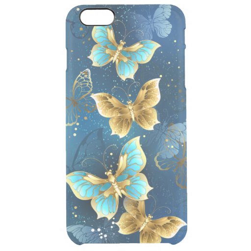 Golden butterflies clear iPhone 6 plus case